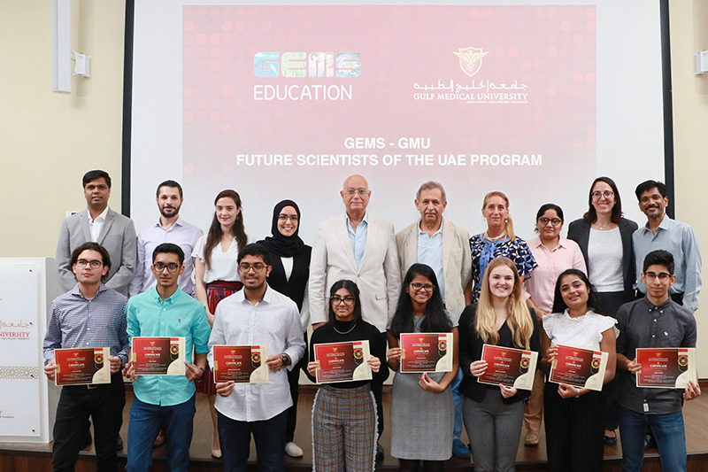First Batch of Gulf Medical University's Future Scientists of the UAE Initiative Complete Research Internship